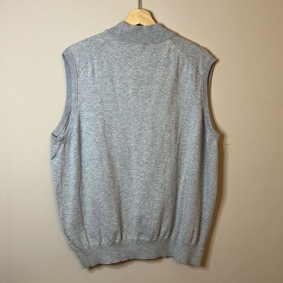 Peter Millar Grey Cotton Blend Sweater Vest - Size XL - Picture 8 of 10